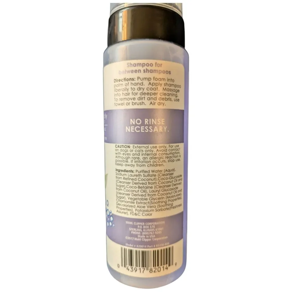 Wahl Pet Friendly Waterless No Rinse Shampoo Lavender Chamomile 7.1oz Calming